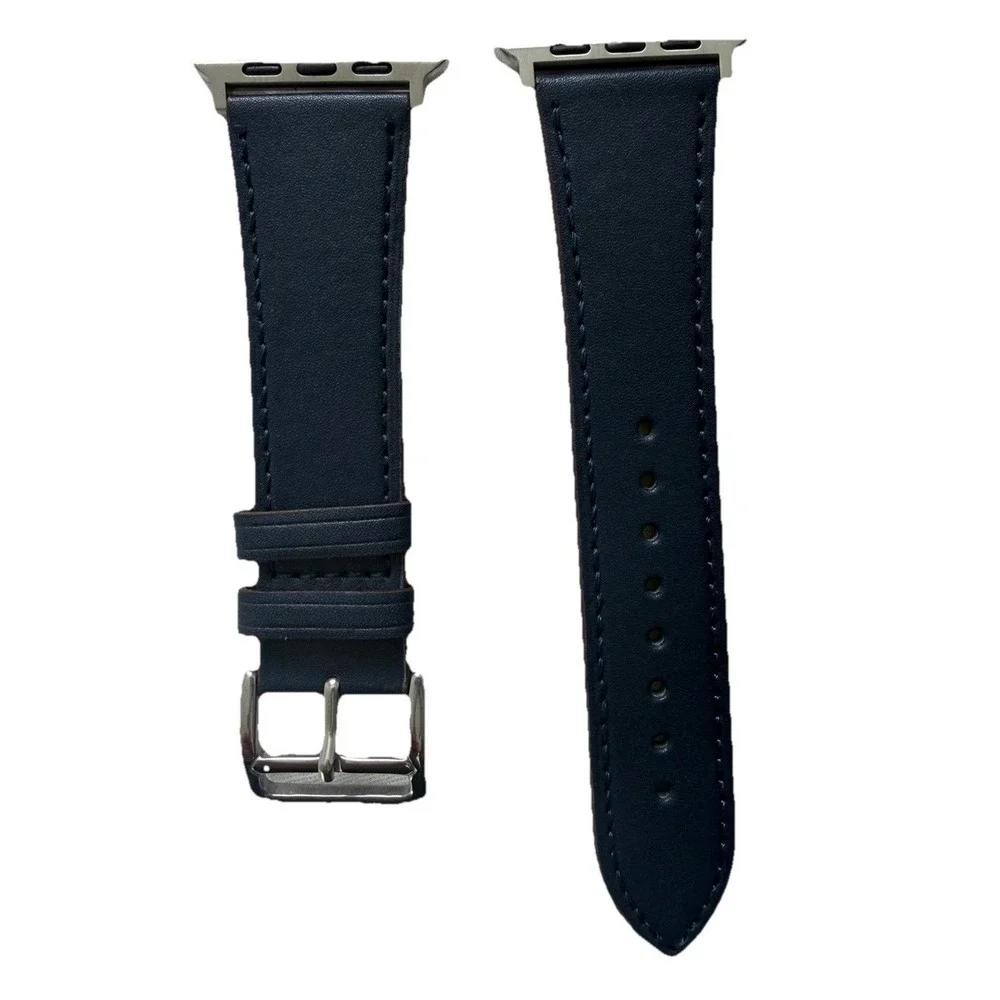 Strap Band Blue Unisex's Leather replacement Band Series 10 iPhone Size 42/45 NW